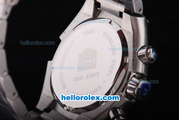 Tag Heuer Professional 200 Meters Chronograph Quartz with Black Dial and White Bezel-Small Calendar - Click Image to Close